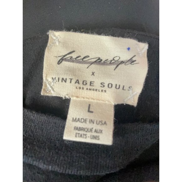 Free People New York Vintage Souls Destination Extreme Crop Top Tee Shirt Size L - Picture 7 of 7